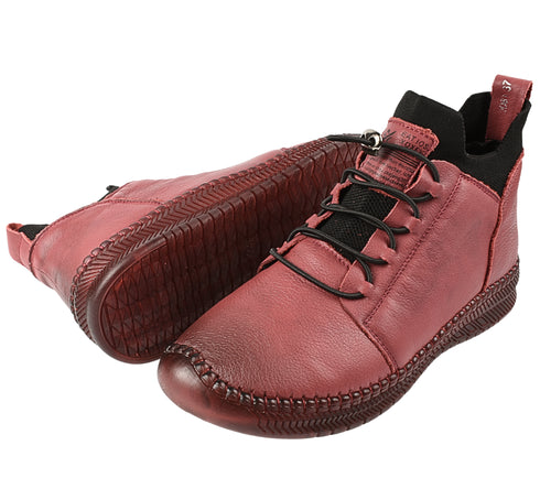 Ghete casual, dama, FORMAZIONE, 2061 bordo, piele naturala
